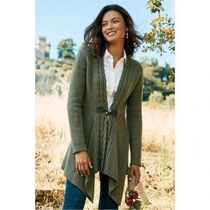 Soft Surroundings Olive Delacroix Toggle Sweater Cardigan